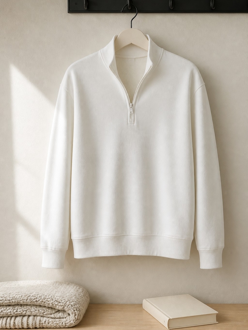 Alternative Men's Zip-Up Sweatshirt - White - Picture 1 of 5